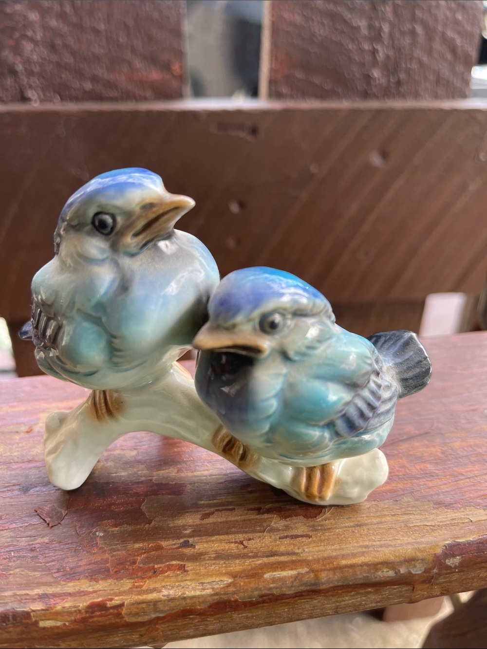 Rare Goebel Blue Ceramic Birds on branch